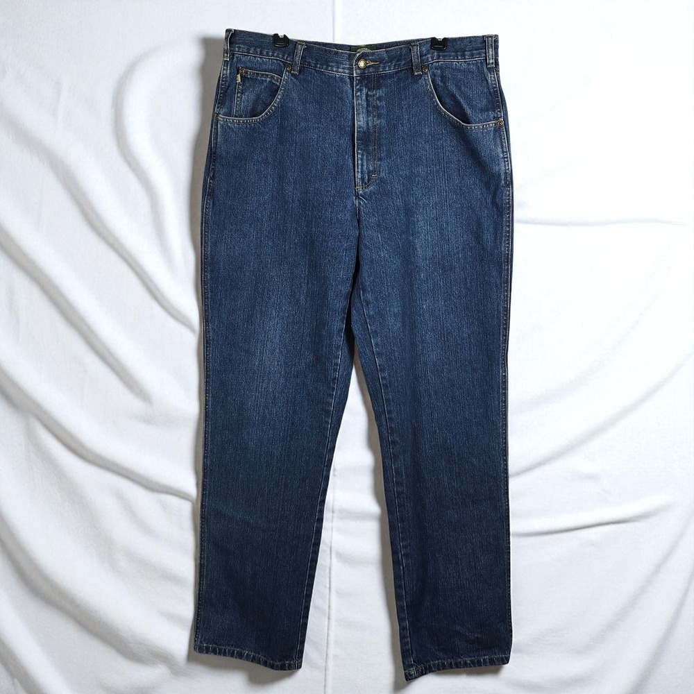 Cabela's Mens Denim Jeans Size 38x34 Blue Dark Wash Cotton Outdoor Work‎ Gear